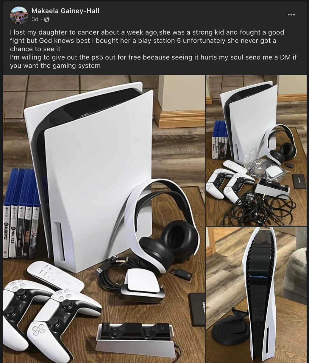 Fact Check 'I Lost My (Child)' Cancer Posts Do NOT Deliver Free PS5